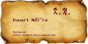 Kunert Nóra névjegykártya