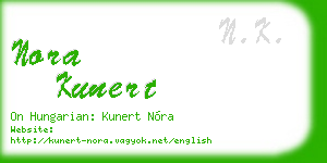 nora kunert business card