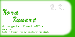 nora kunert business card